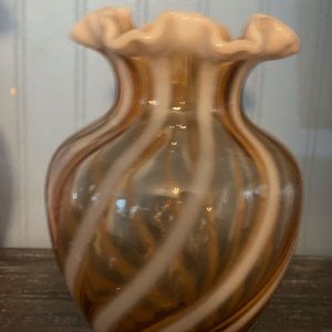 Fenton Amber Glass Vase